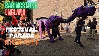 KickOff Parade Basingstoke Festival June 21 2024 550PM Top of the Town to Amphitheatre [upl. by Nayra13]