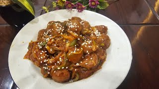 Streetstyle Protein rich Manchurian  Chilli Soya Chunks recipe  Chilli Soyabean Manchurian [upl. by Lyall234]