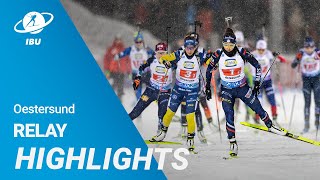 World Cup 2324 Oestersund Women Relay Highlights [upl. by Desdemona]