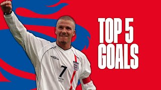 David Beckhams best England goals  Top Five [upl. by Yssis262]