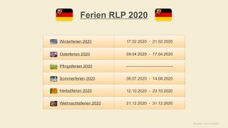 Ferien RLP 2020 [upl. by Trescott]