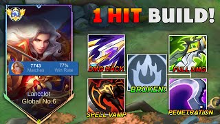 TOP SUPREME LANCELOT PERFECT ONE SHOT BUILD IN RANK  NEW LANCELOT BUILD AND EMBLEM 2024 🔥 [upl. by Eiuqram]