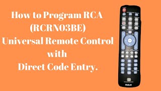 How to Program RCA RCRNO3BE Universal Remote Control to any Compatible Device Auto Code Search [upl. by Elyn]