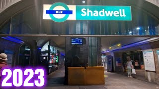 SHADWELL DLR Station at Night 2023 [upl. by Ellatsyrc]