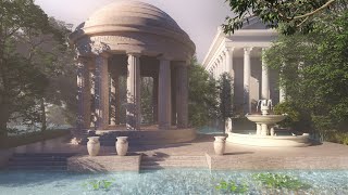 Ancient Roman Bath Ambience  Bathing in the Pond  Water ASMR [upl. by Norb]