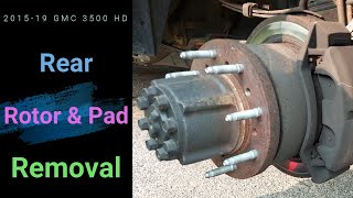 201519 GMC 3500HD Rear Rotor removal and Brake pads [upl. by Flaherty]