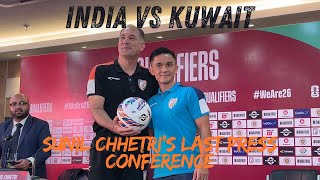 Press Conference India vs Kuwait  Igor Stimac  Sunil Chhetri  FIFA World Cup Qualifiers [upl. by Odracir]