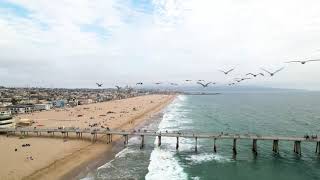 Hermosa Beach California  4K Aerial [upl. by Michaela982]