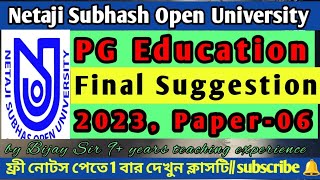 nsou PG education suggestion paper62023 education suggestion nsou PG examination [upl. by Acyssej]