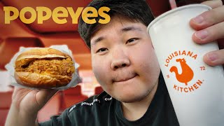 TRYING POPEYES FOR THE FIRST TIME Food Review 1 [upl. by Altman]