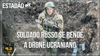 Soldado russo se rende a drone ucraniano e deixa tropas russas guiado por equipamento [upl. by Cattima]