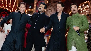 Ram Charan amp Shah Rukh Khan Dance With SalmanKhan AamirKhan to NachoNacho Song at Ambani PreWedding [upl. by Dorreg661]