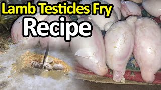 Lamb Testicles Recipe  Goat Testicles Cooking  Lamb testicles Tawa Fry  Street Food Pakistan [upl. by Artimas]