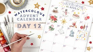 Watercolour Advent Calendar Day 12 [upl. by Inalel98]