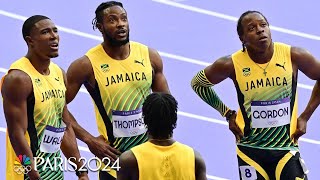 Jamaica shockingly fails to advance to mens 4x100m relay final  Paris Olympics  NBC Sports [upl. by Granese]