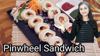 Pinwheel Sandwich  Sandwich Pinwheels  Veg Pinwheel sandwich Recipe by Priyanka Rattawa [upl. by Larrabee]