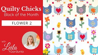 Block 10  Double Pinwheel Flower 2  Quilty Chicks Block of the Month [upl. by Tolmach535]