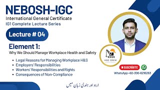 NEBOSH IGC Lecture 4 Element 12  Regulating Health and Safety [upl. by Prestige]