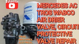 MERCEDES ACTROS WABCO Air Dryer Valve and Circuit Protective Valve Repair [upl. by Chapa]