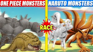 One Piece Monsters vs Naruto Monsters Race  SPORE [upl. by Acsecnarf443]