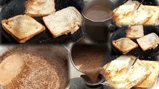 DOUBLE ROTI OR CHAI☕Making A Chai Or Double Roti In Village Life  Double Roti Taldi amp Chai B Banali [upl. by Faires]