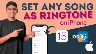 How to set ANY Song as Ringtone on iPhone without Computer  iOS 16 [upl. by Goldia]