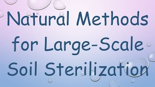 Natural Methods for LargeScale Soil Sterilization [upl. by Eiramanitsirhc]