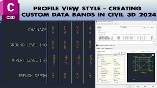 Autocad Civil 3D 2024  Profile View Style Custom Profile Bands [upl. by Mccourt]