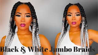 Jumbo KNOTLESS BOX BRAIDS For Beginners  ItsAbeeyola [upl. by Hillery131]