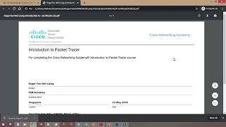 Getting Certificate of Completion for Introduction to Packet Tracer from Netacad [upl. by Joanie]