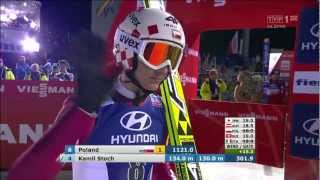 Kamil Stoch 130 m  Konkurs drużynowy  II seria 4 grupa  MŚ Predazzo  K120  02032013 [upl. by Mehta]