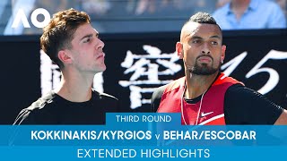 KokkinakisKyrgios v BeharEscobar Extended Highlights 3R  Australian Open 2022 [upl. by Anoet443]