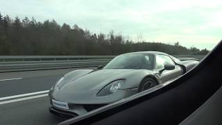 Koenigsegg Agera R encounter with Porsche 918 Spyder HIGHSPEED OVAL UNCUT 50 fps [upl. by Auqinehs25]