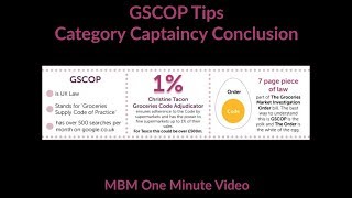 GSCOP Tips  Category Captaincy Conclusion  MBMs One Minute Videos  Sticky Learning with MBM [upl. by Quita923]