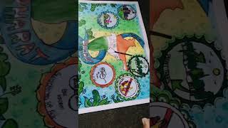 swachh Bharat abhiyan poster with slogan school project drawing poster drawing short video [upl. by Serge]