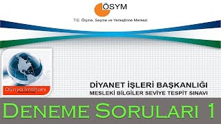 DİYANET İŞLERİ BAŞKANLIĞI  MBSTS  DENEME SORULARI 1 [upl. by Teage559]