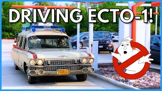 Driving ECTO1 Around Town And to the Ghostbusters Frozen Empire PREMIER [upl. by Ennayt]