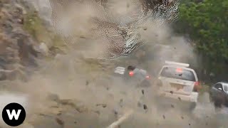 Tragic Moments Shocking Massive Rockfalls amp Landslides Filmed Seconds Before Disaster Nature [upl. by Nnylrefinnej]