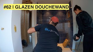 GLAZEN DOUCHEWAND PLAATSEN  BADKAMER BOUWEN  KLUSVROUW 62 [upl. by Bernadene]