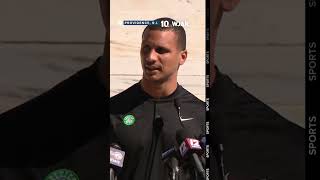 Boston Celtics head coach Joe Mazzulla speaks at Rhode Island celebration [upl. by Ardnoyek]