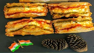 Tricolor sandwich rolls Independence day special snacksतिरंगा स्नैक्स 10 min snacks recipe [upl. by Eastlake]