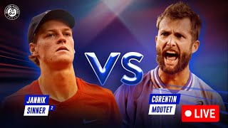 🔴🇫🇷 CORENTIN MOUTET  JANNIK SINNER  MOUTET POUR LHISTOIRE  🇫🇷  ROLAND GARROS  LIVEDIRECT [upl. by Atnohsal]