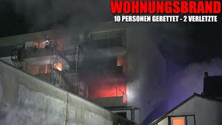 DRAMATISCHER WOHNUNGSBRAND MIT MENSCHENRETTUNG  10 Bewohner gerettet  Großeinsatz in Erkrath [upl. by Ailahs]