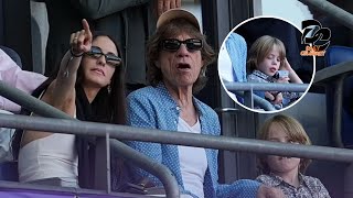 Mick Jagger Melanie Hamrick and look son Deveraux on the penultimate day of the Olympics in Paris [upl. by Dareece]