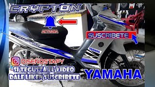 MOTO YAMAHA CRYPTON 115 CALCOMANIAS ORIGINALES 2018 DiseñosTapy [upl. by Settera547]