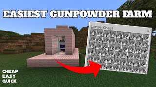 Easiest Gunpowder Farm Minecraft Bedrock 120 No creepers [upl. by Anina]