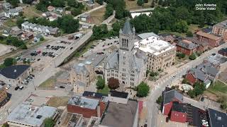 Downtown Uniontown Pennsylvania from 400 feet above Storey Square with My Drone [upl. by Berna47]