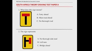 2024 K53 Learners Test South Africa Question and Answer  Learners driving Lesson 8 [upl. by Berthoud]