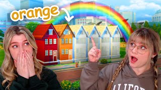 can we build a fully ORANGE townhouse in the sims  rainbow townhouses pt 2 [upl. by Zurn909]