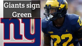 New York Giants  sign CB Gemon Green  reaction and scouting report  undrafted free agent [upl. by Theodoric]